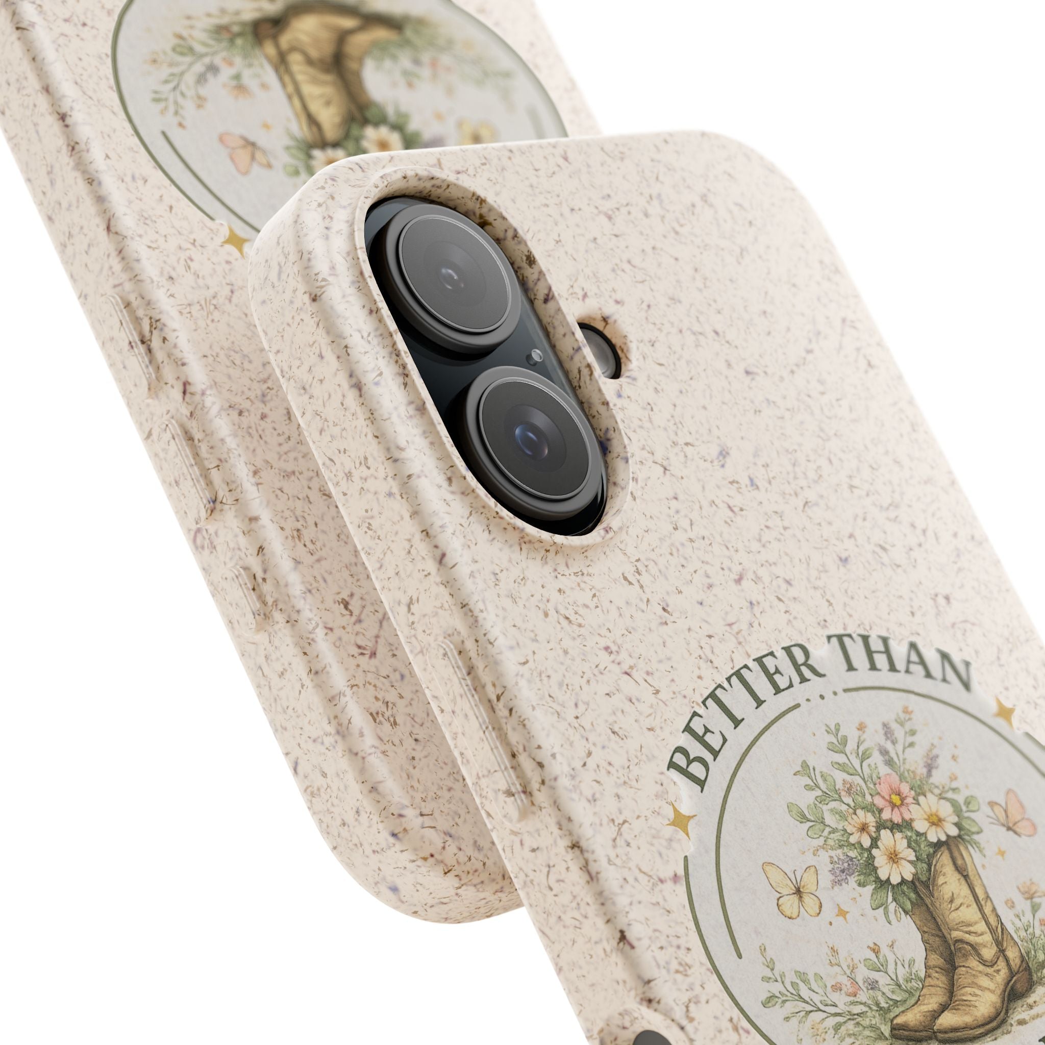 Better Than Planned floral boot illustration Phone Case | biodegradable eco-friendly