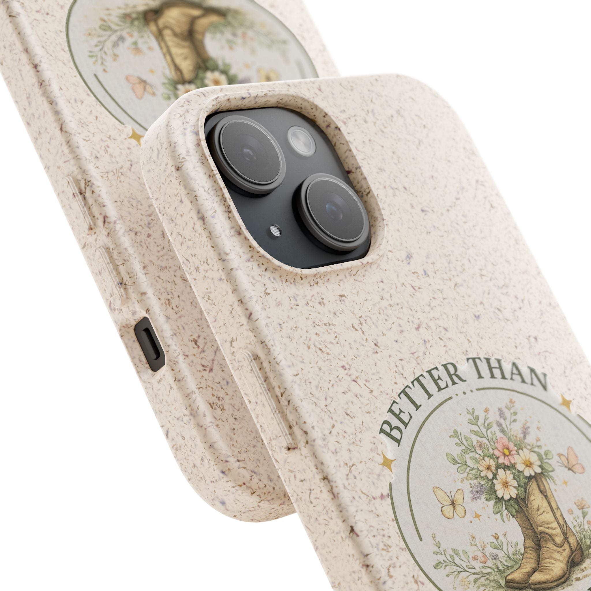 Better Than Planned floral boot illustration Phone Case | biodegradable eco-friendly