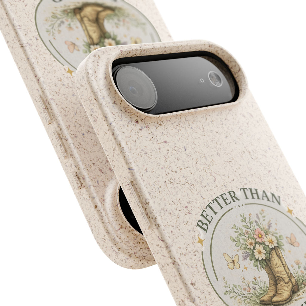 Better Than Planned floral boot illustration Phone Case | biodegradable eco-friendly