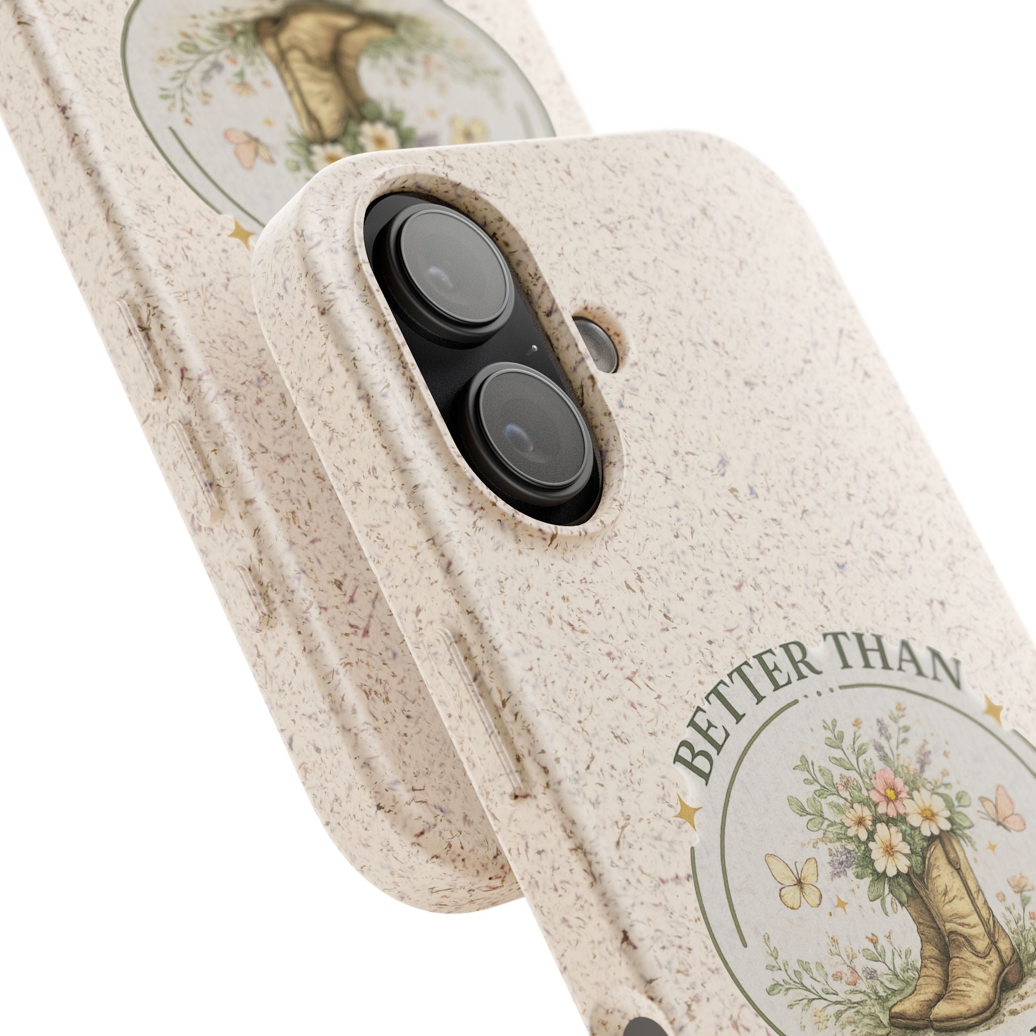 Better Than Planned floral boot illustration Phone Case | biodegradable eco-friendly